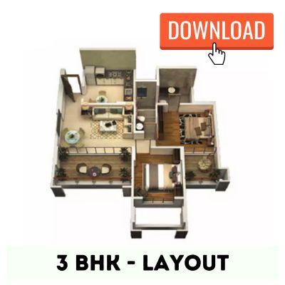 Cloud City Kharghar 3 BHK Layout Plan
